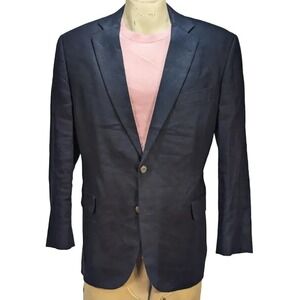 Brooks Brothers 346 Men's Navy Blue Linen 2 Button Blazer Sport Coat Sz 43R EUC